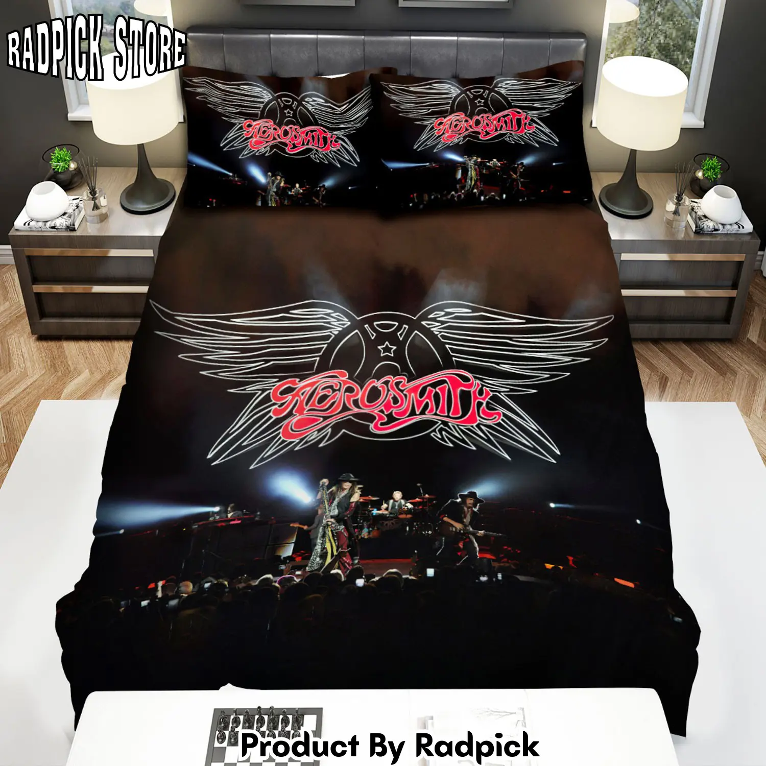 Radpick aerosmith on stage in front of the crowds duvet cover bedroom sets comfortable bedding sets rp3278889